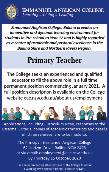 Primary Teacher Ad Emmanuel Anglican College