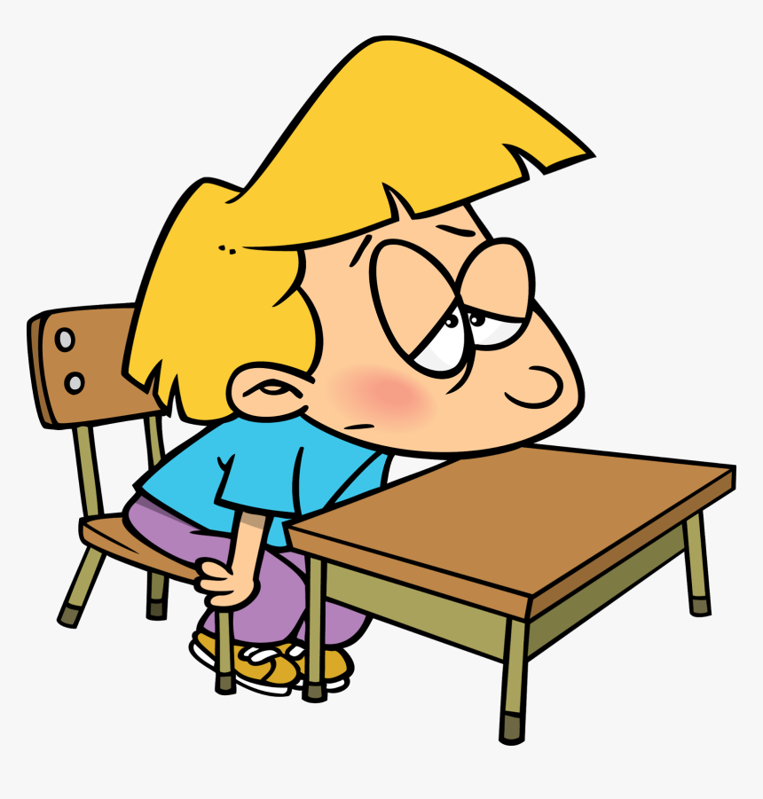 animated tired student