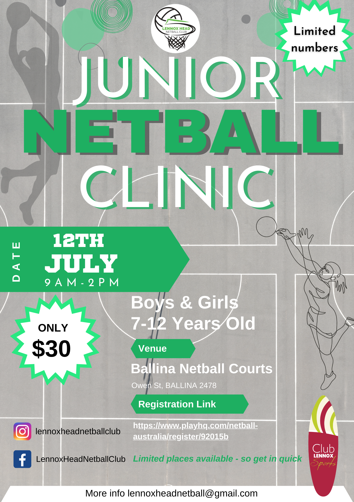 LHNC Winter Junior Netball Clinic