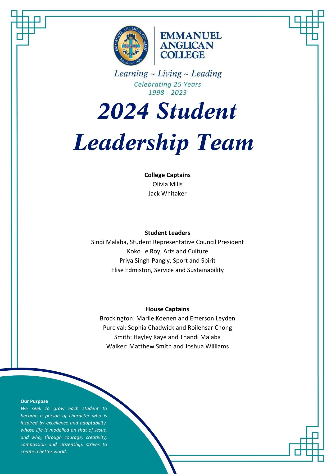 2024 Student Leadership Team