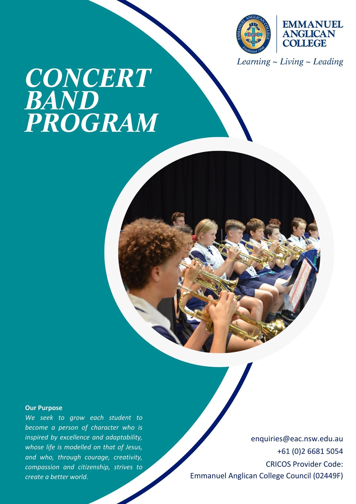 Concert Band Program Booklet Cover Page Image