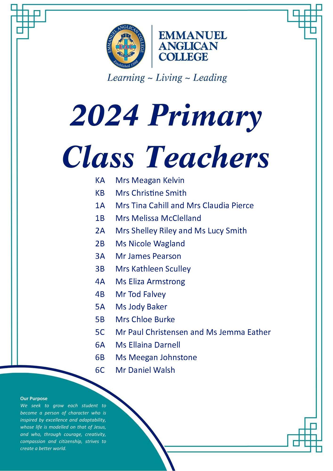2024 Primary Class Teachers