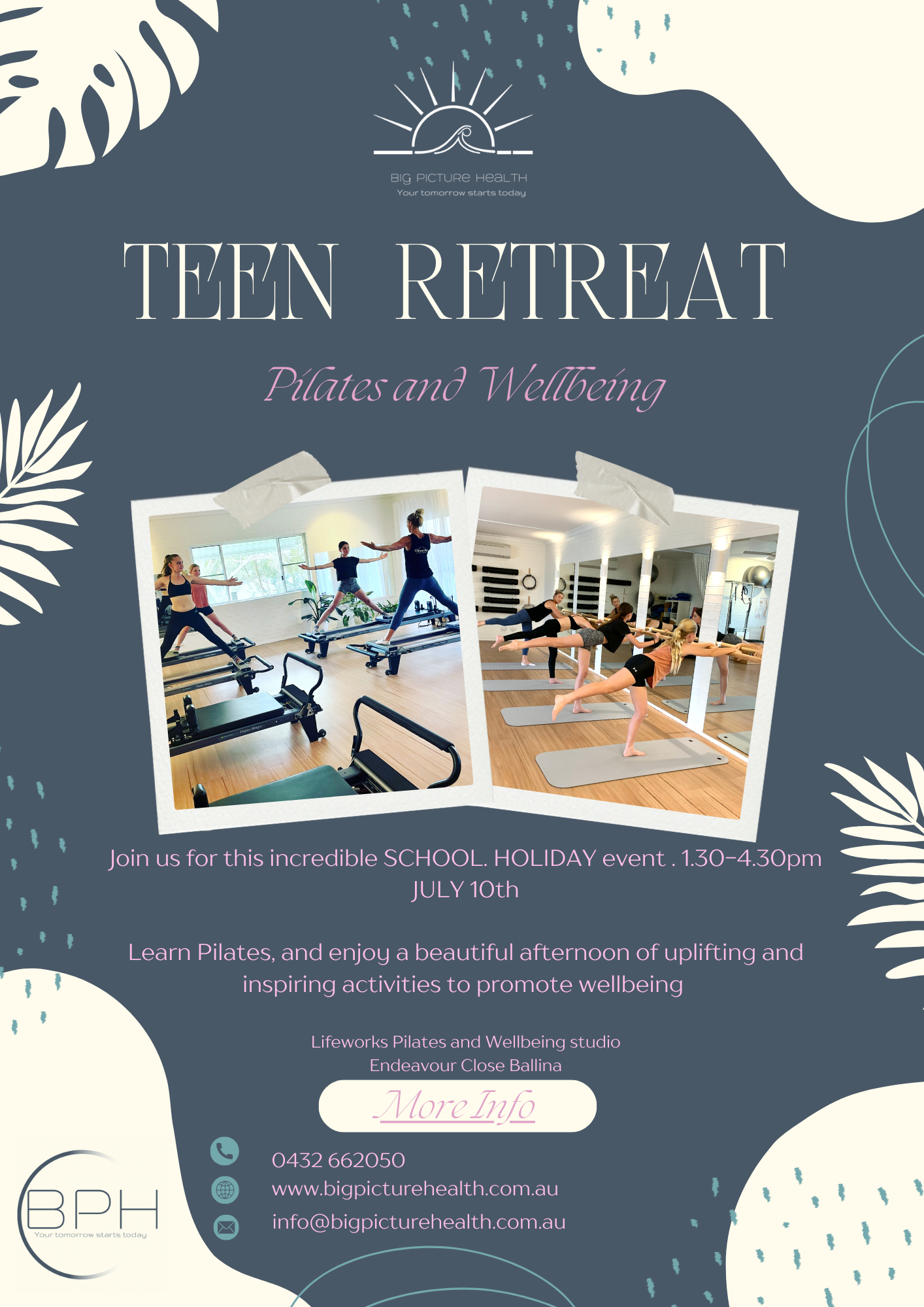Teen retreat - Pilates wellbeingEvent Flyer (1)