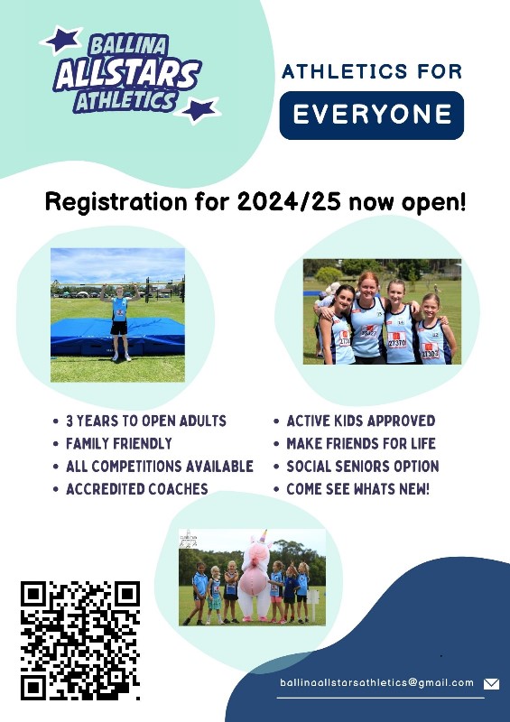 Ballina Allstars Athletics School flyer