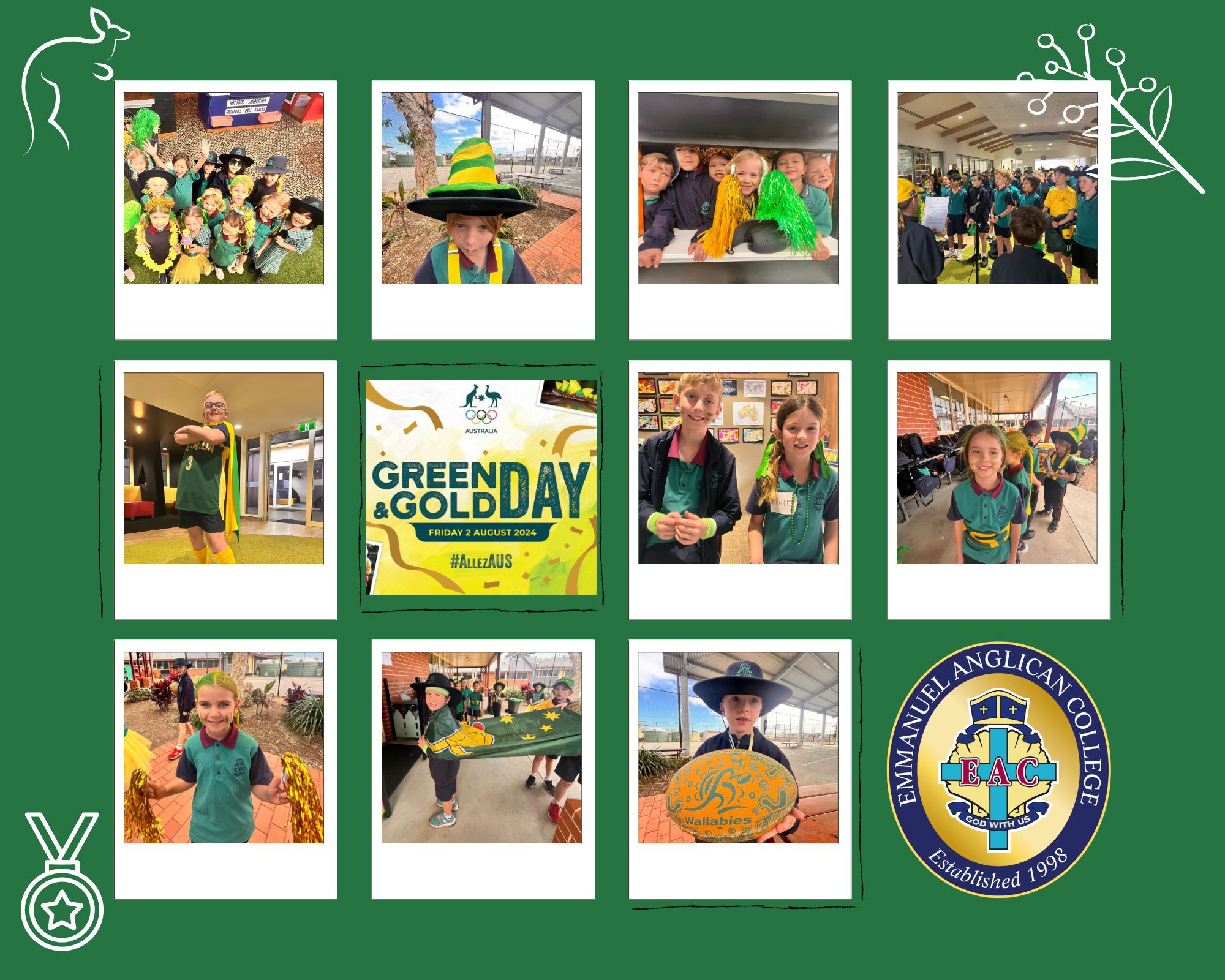 Green and Gold Day Collage