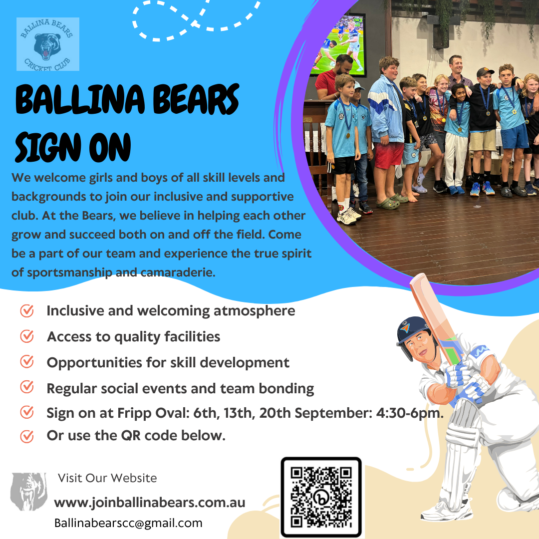 Ballina Bears Sign on