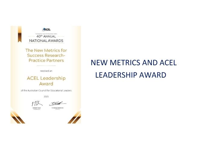 New Metrics and ACEL Leadership Award